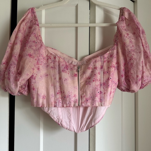 NWOT Bardot Kiah Corset Top in Pink Floral size L from Revolve - Picture 4 of 5